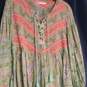 Spell & The Gypsy Collective City Lights Blouse Paisley Sage Small